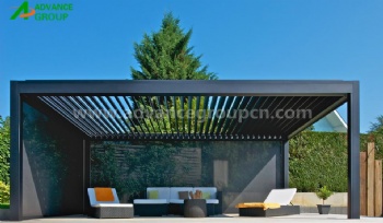 Waterproof Aluminum pergola System With Side Sun Screen