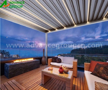 Waterproof Aluminum pergola System With Side Sun Screen