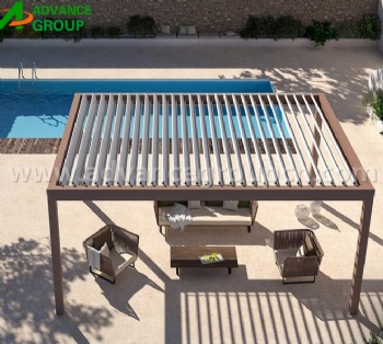 Outdoor Aluminum Pergola Louvered Roof Terrace Roof Bioclimatic Pergola