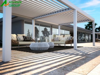 Outdoor Aluminum Pergola Louvered Roof Terrace Roof Bioclimatic Pergola