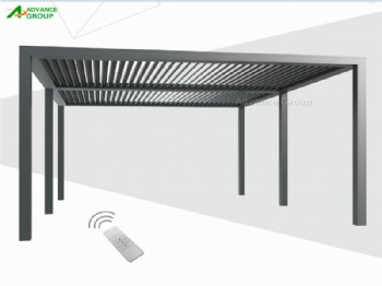 Motorized Aluminum Pergola with Adjustable Louvers