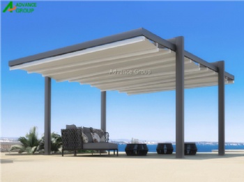 Waterproof PVC Roof Retractable Awning Pergola