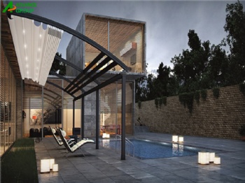 Waterproof PVC Roof Retractable Awning Pergola