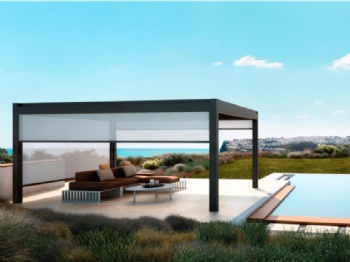 Patio Vertical  Shade Motorized Curtain Roller Blinds