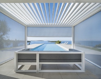 Patio Vertical  Shade Motorized Curtain Roller Blinds